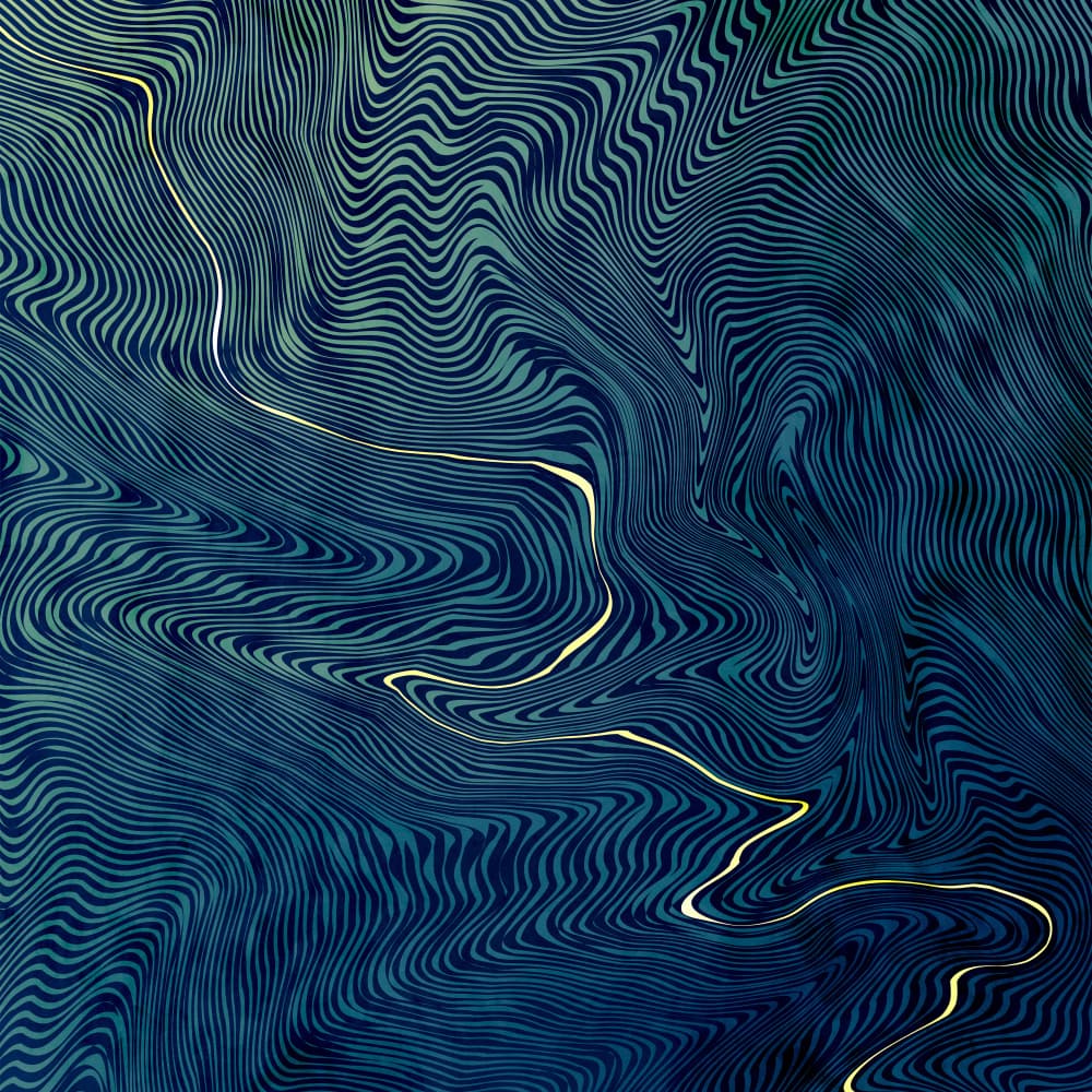 Golden Fluid Waves by Angelo Cerantola — canvas wall art