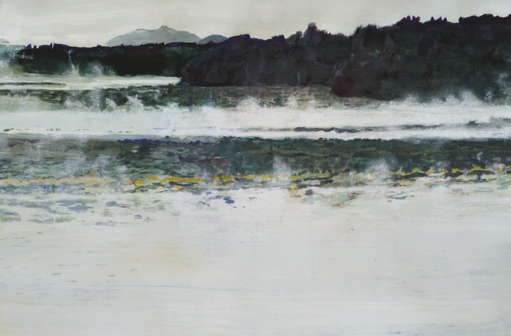 Misty Lake Landscape by Karin Bos — canvas wall art
