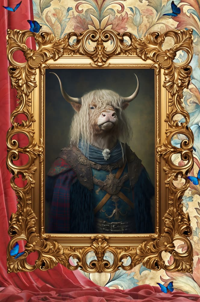 Regal Highland Portrait by Sue Skellern — canvas wall art
