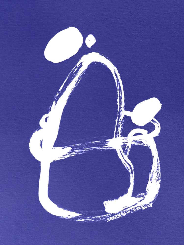 Blue Abstract Gesture by Santhosh ch — canvas wall art