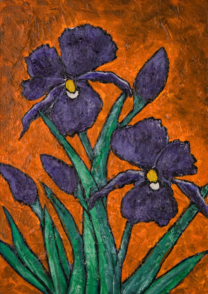 Vibrant Purple Irises by Dale Hefer — canvas wall art