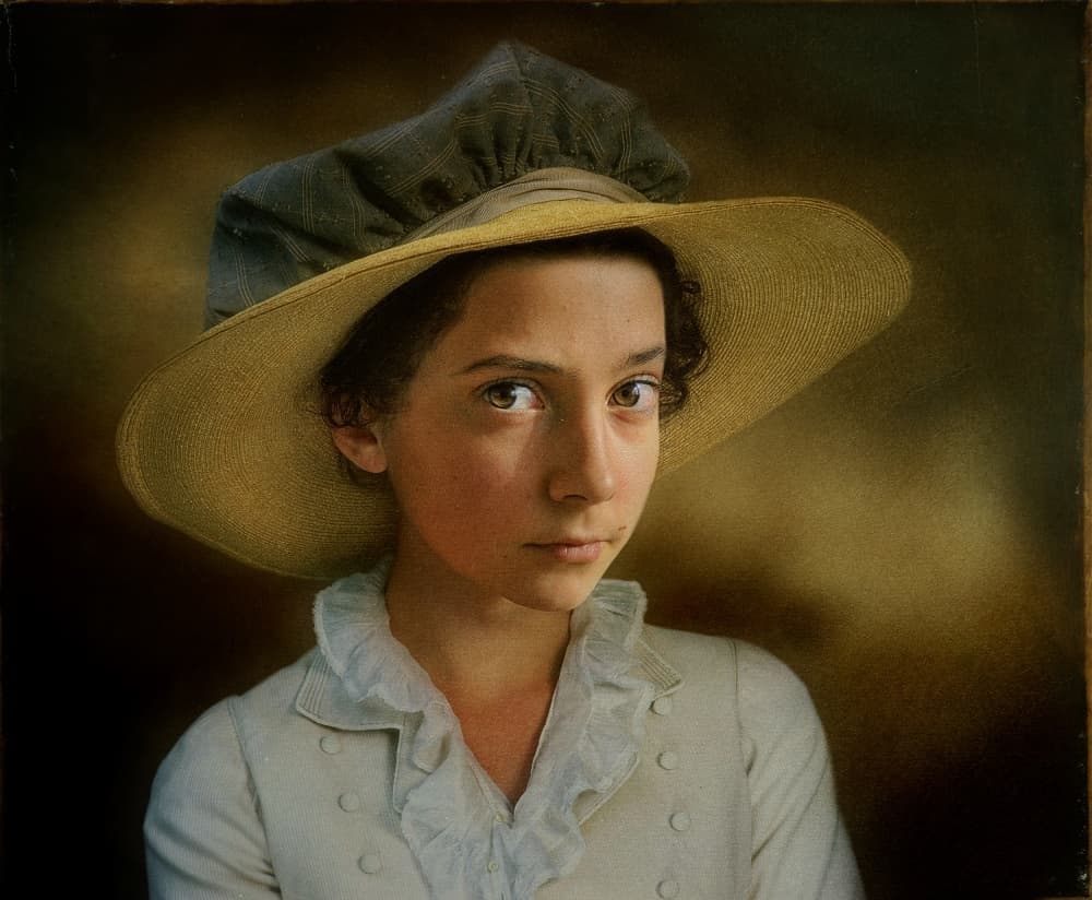 Girl In Straw Hat by Svetlana Melik-Nubarova — canvas wall art