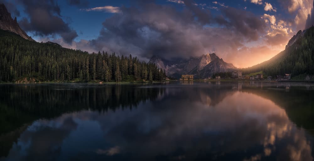 Dramatic Mountain Lake by Carlos F. Turienzo — canvas wall art