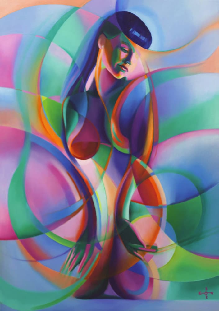 Vibrant Abstract Woman by Corné Akkers — canvas wall art