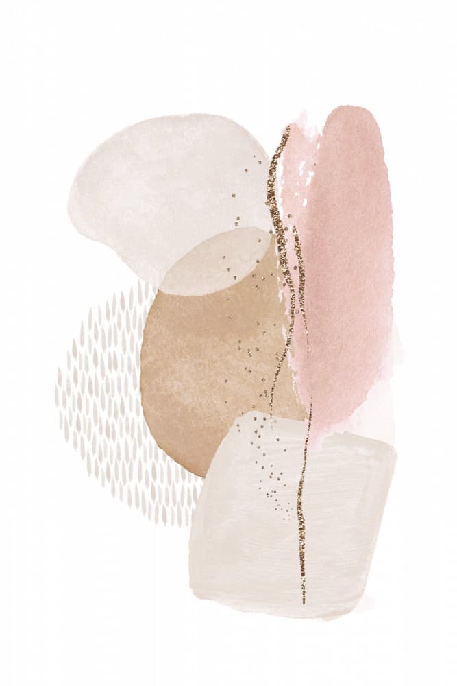 Blush Gold Abstract Shapes by Sally Ann Moss — canvas wall art