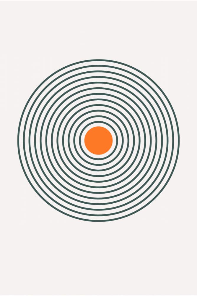 Concentric Orange Target by jay stanley — canvas wall art