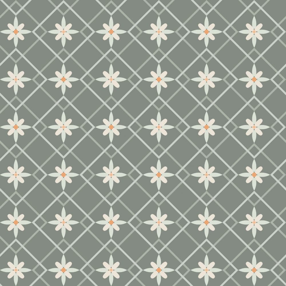 Sage Green Floral Pattern by Annick — canvas wall art