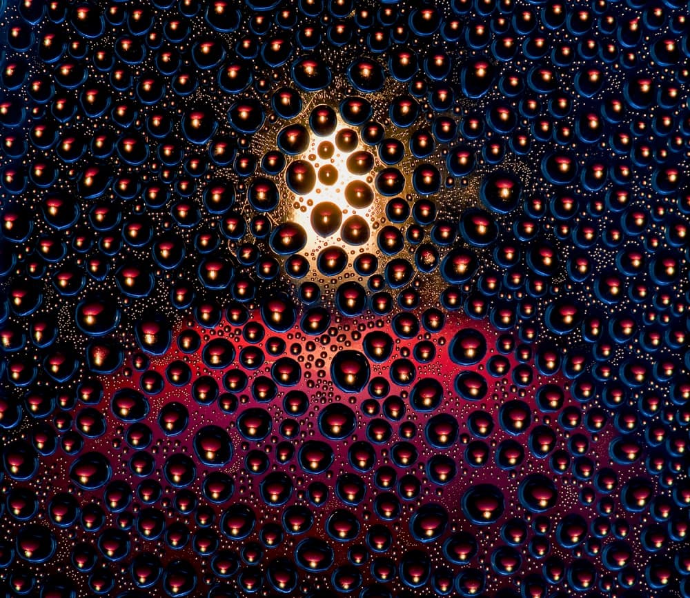 Glowing Water Droplets by Aida Ianeva — canvas wall art
