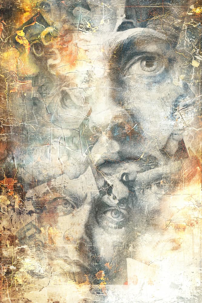 Mysterious Textured Faces by Rafal Kulik — canvas wall art