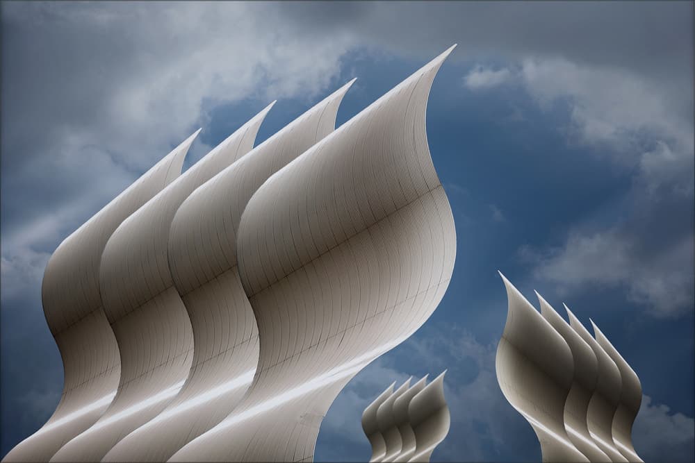 Skyward Architectural Curves by Henk van Maastricht — canvas wall art