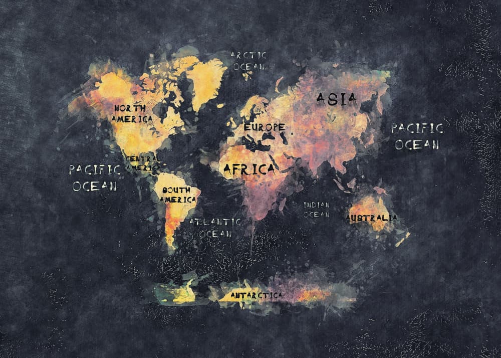 Map of the World (35) by Justyna Jaszke — canvas wall art