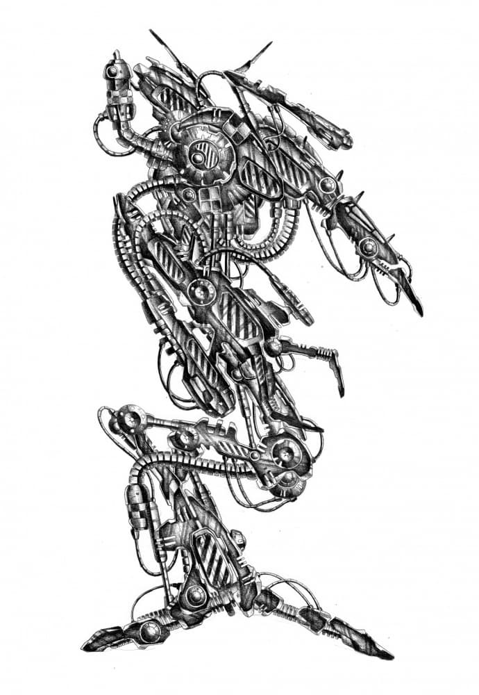 Futuristic Robotic Anatomy by Kulik — canvas wall art