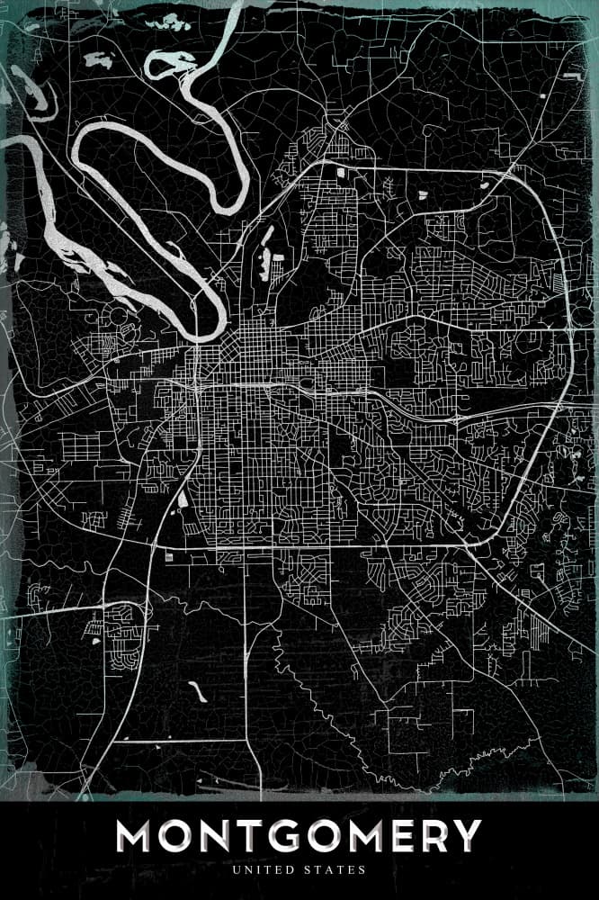 Montgomery City Map by StudioSix — canvas wall art
