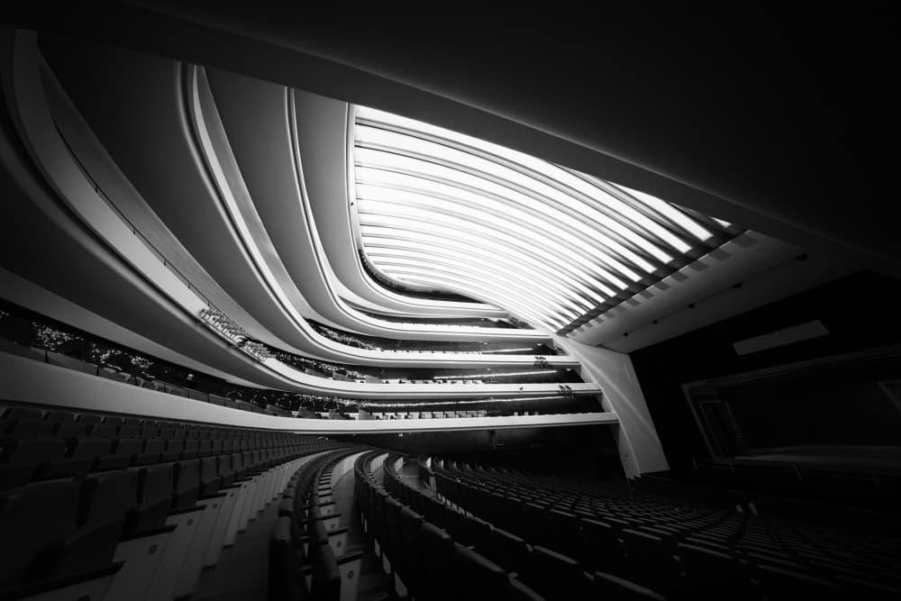 Dramatic Curved Architecture by Olavo Azevedo — canvas wall art