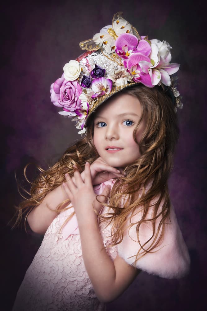 Whimsical Floral Hat Girl by Carola Kayen-Mouthaan — canvas wall art