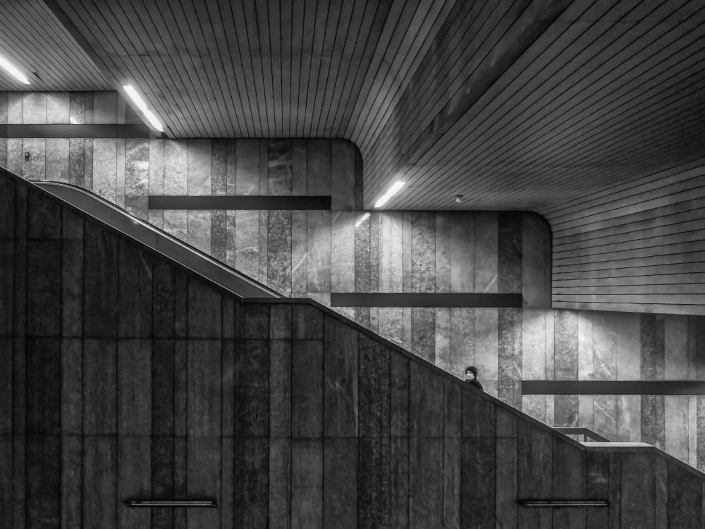 Ascending Subway Architecture by Klaus Lenzen — canvas wall art