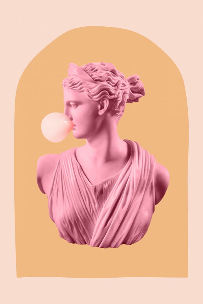 Pink Bubblegum Goddess by Talitha McQueen — canvas wall art