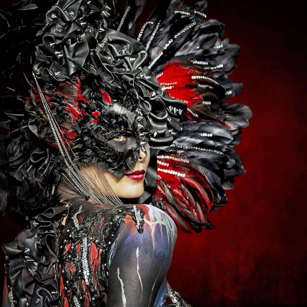 Dramatic Masked Woman by Angéla Vicedomini — canvas wall art