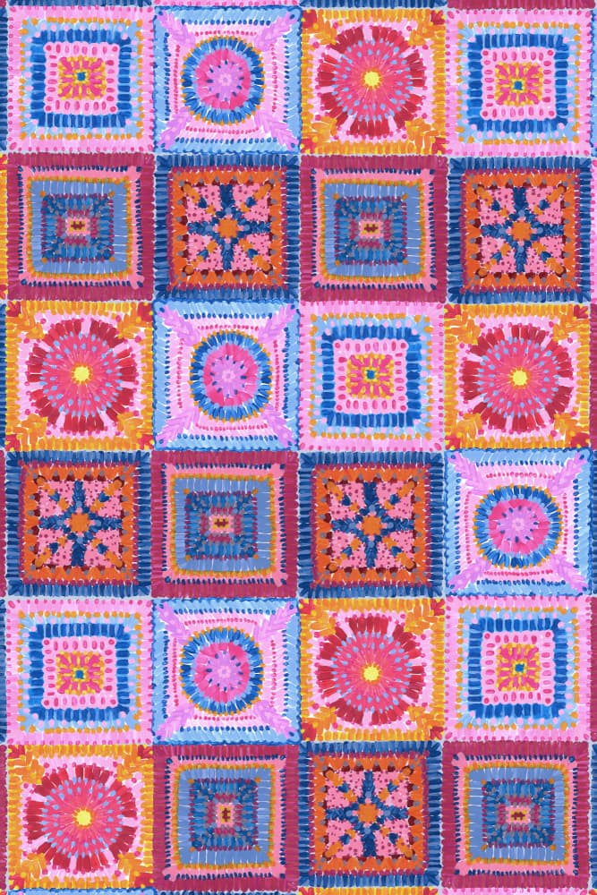 Vibrant Bohemian Patchwork by Rosana Laiz Blursbyai — canvas wall art