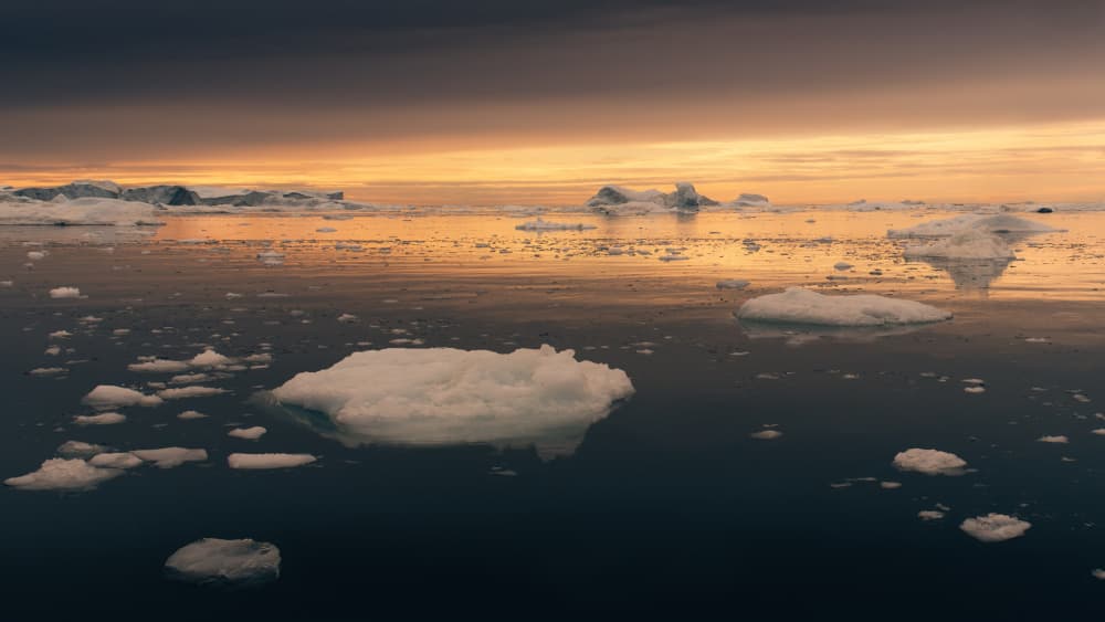 Polar Iceberg Sunset by Haim Rosenfeld — canvas wall art