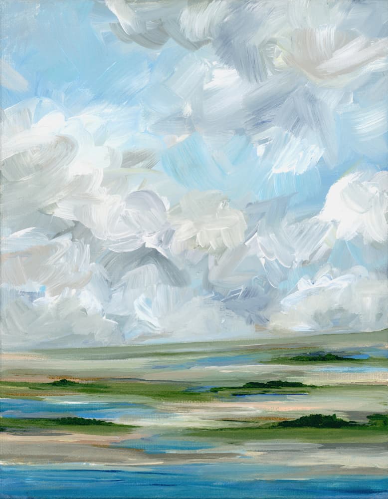 Cloudy Marsh Serenity by Nicole Walsh — canvas wall art