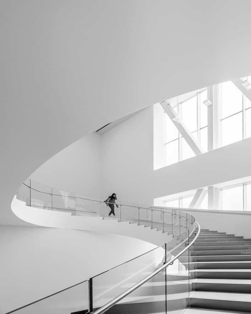 Minimalist Spiral Staircase by Michiko Ôtomo — canvas wall art