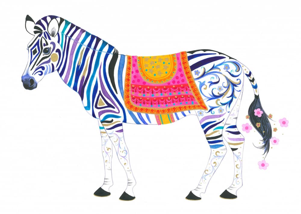 Zebra Adorned With Intricate Patterns by Isabelle Brent — canvas wall art