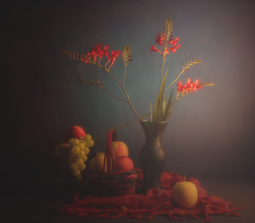 Classic Flowers and Fruit by John-Mei Zhong — canvas wall art
