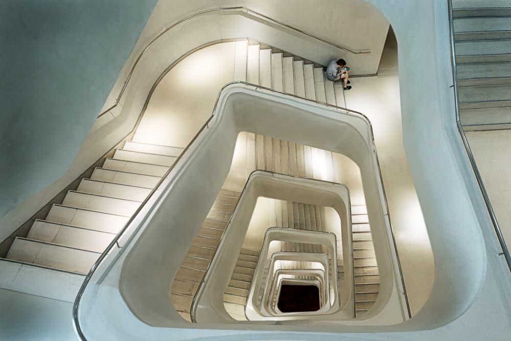 Winding Staircase Solitude by Rafael L. Bardají — canvas wall art