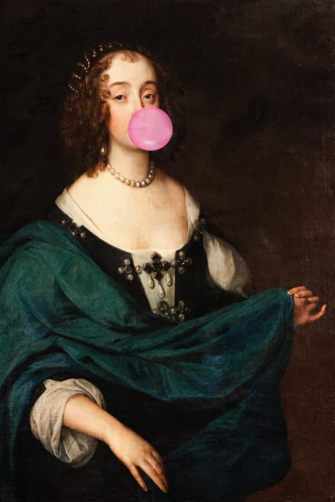 Classic Bubblegum Portrait by The Art Concept — canvas wall art