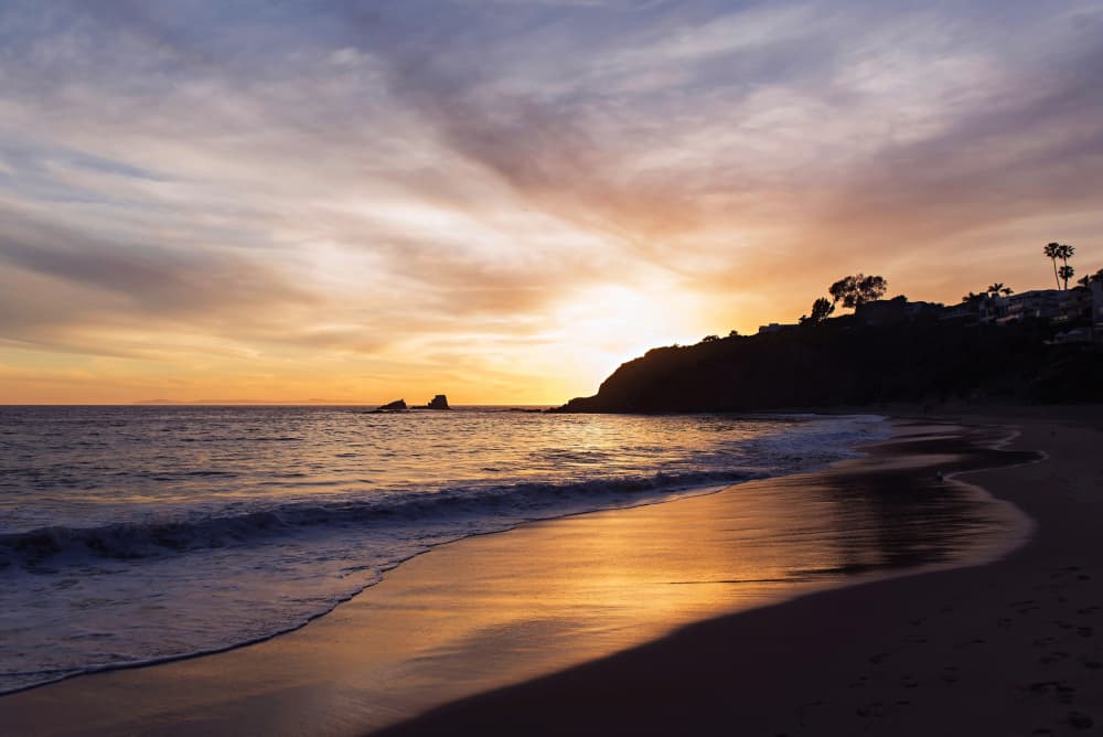 Golden Hour Beach Sunset by Amanda Abel — canvas wall art