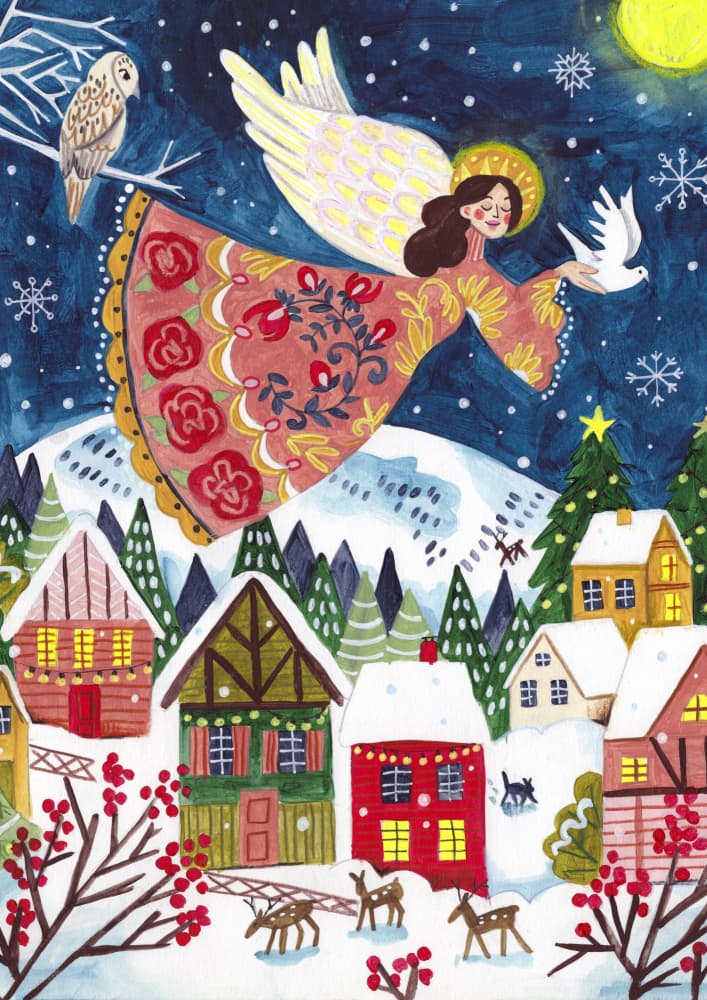 Angel of Peace Portrait Christmas by Caroline Bonne Müller — canvas wall art