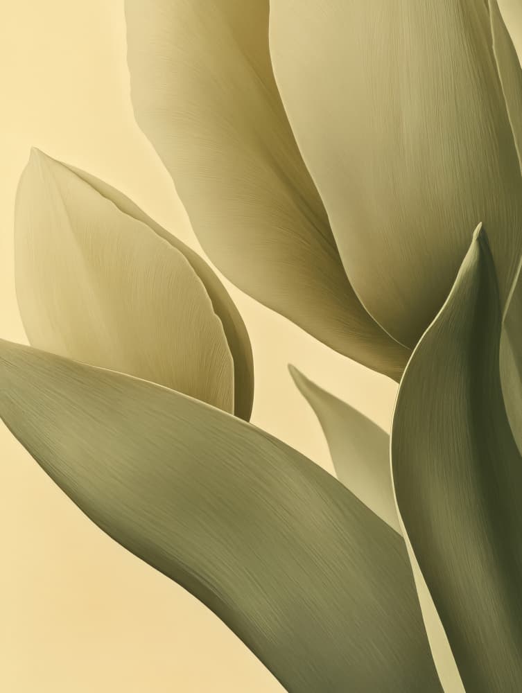 Soft Green Petals by Bilge Paksoylu — canvas wall art