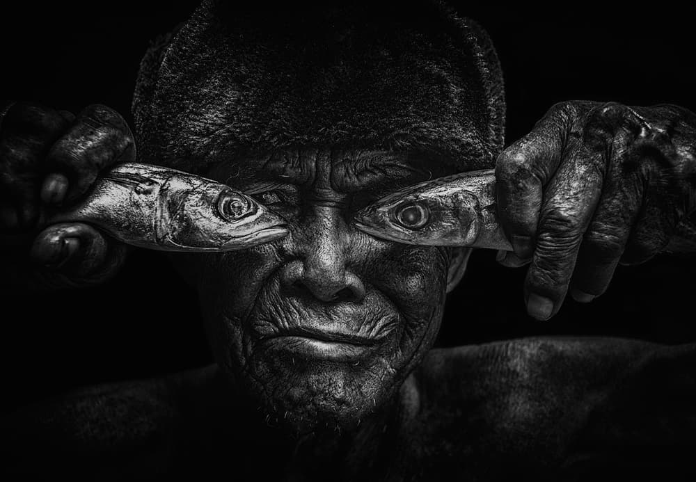 Old Man Fish Eyes by Andi Halil — canvas wall art