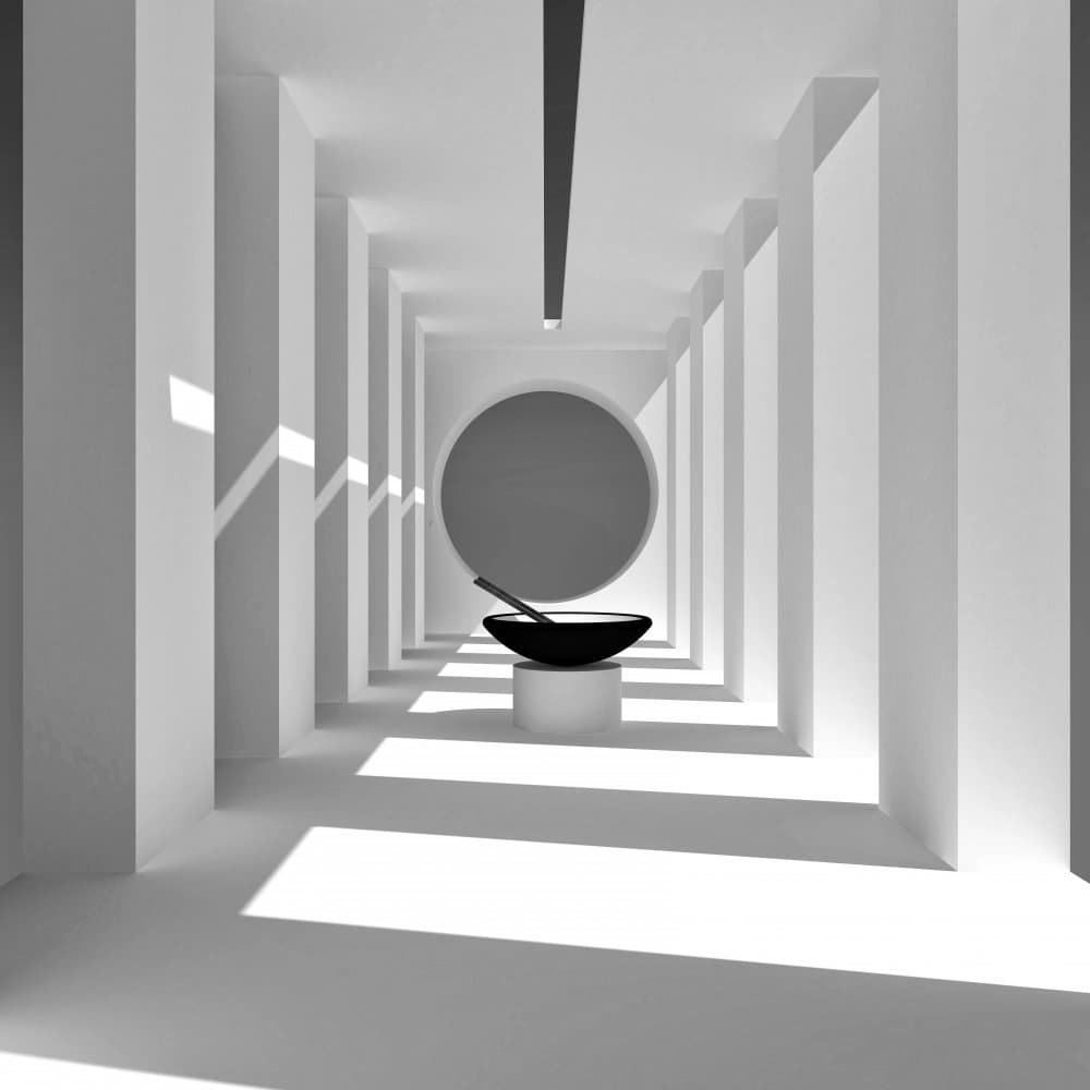 Serene Geometric Hallway by Antonyus Bunjamin (Abe) — canvas wall art