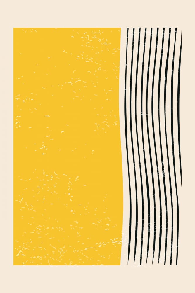 Abstract Yellow and Lines by jay stanley — canvas wall art