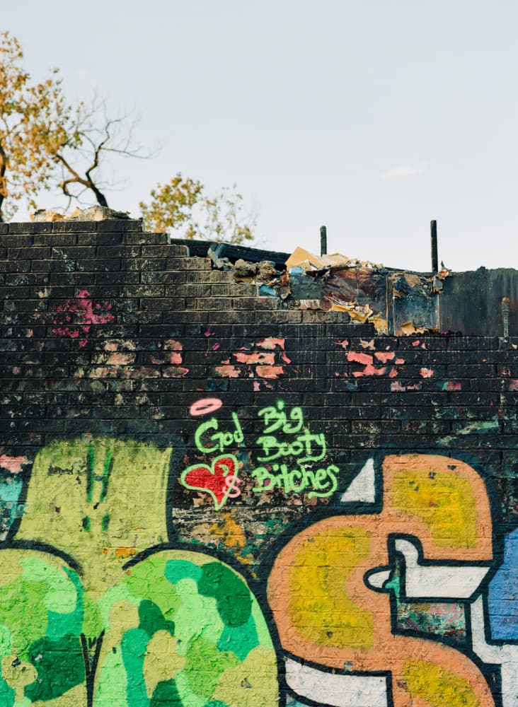 Gritty Urban Graffiti by Bethany Young — canvas wall art