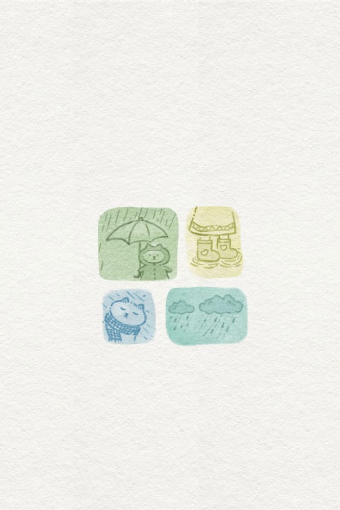 Cute Rainy Day Moods by Xuan Thai — canvas wall art