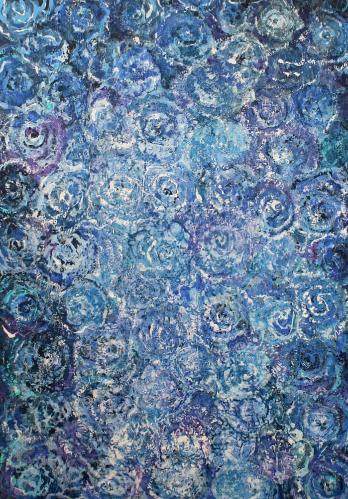 Abstract Blue Roses by Marina Nelson — canvas wall art