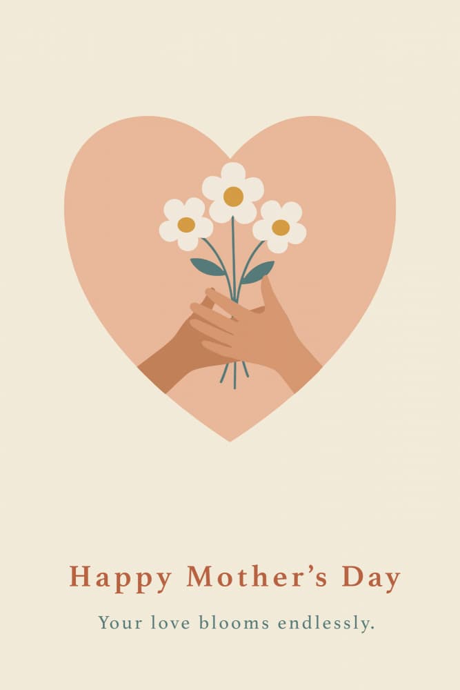 Mother's Day Floral Heart by casa cartissi — canvas wall art
