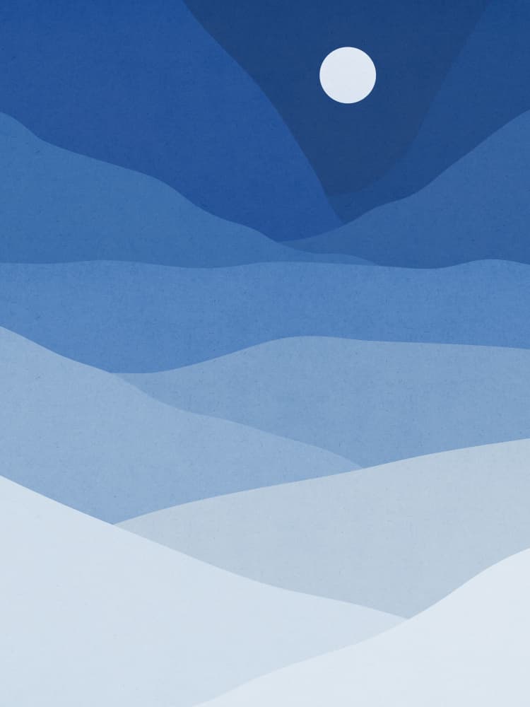 Blue Moon Layers by Vitor Costa — canvas wall art