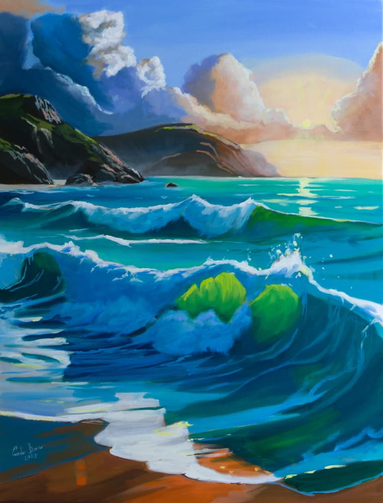 Vibrant Ocean Waves by Gordon Bruce — canvas wall art
