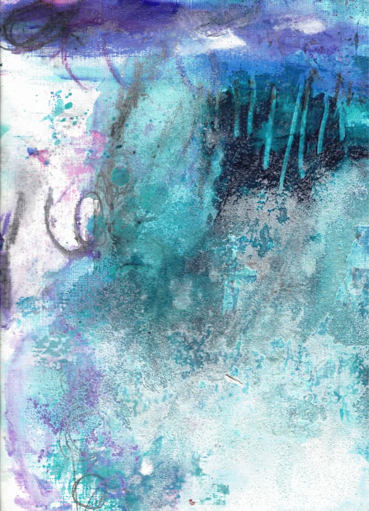 Serene Teal Abstract Flow by Deb Chaney — canvas wall art