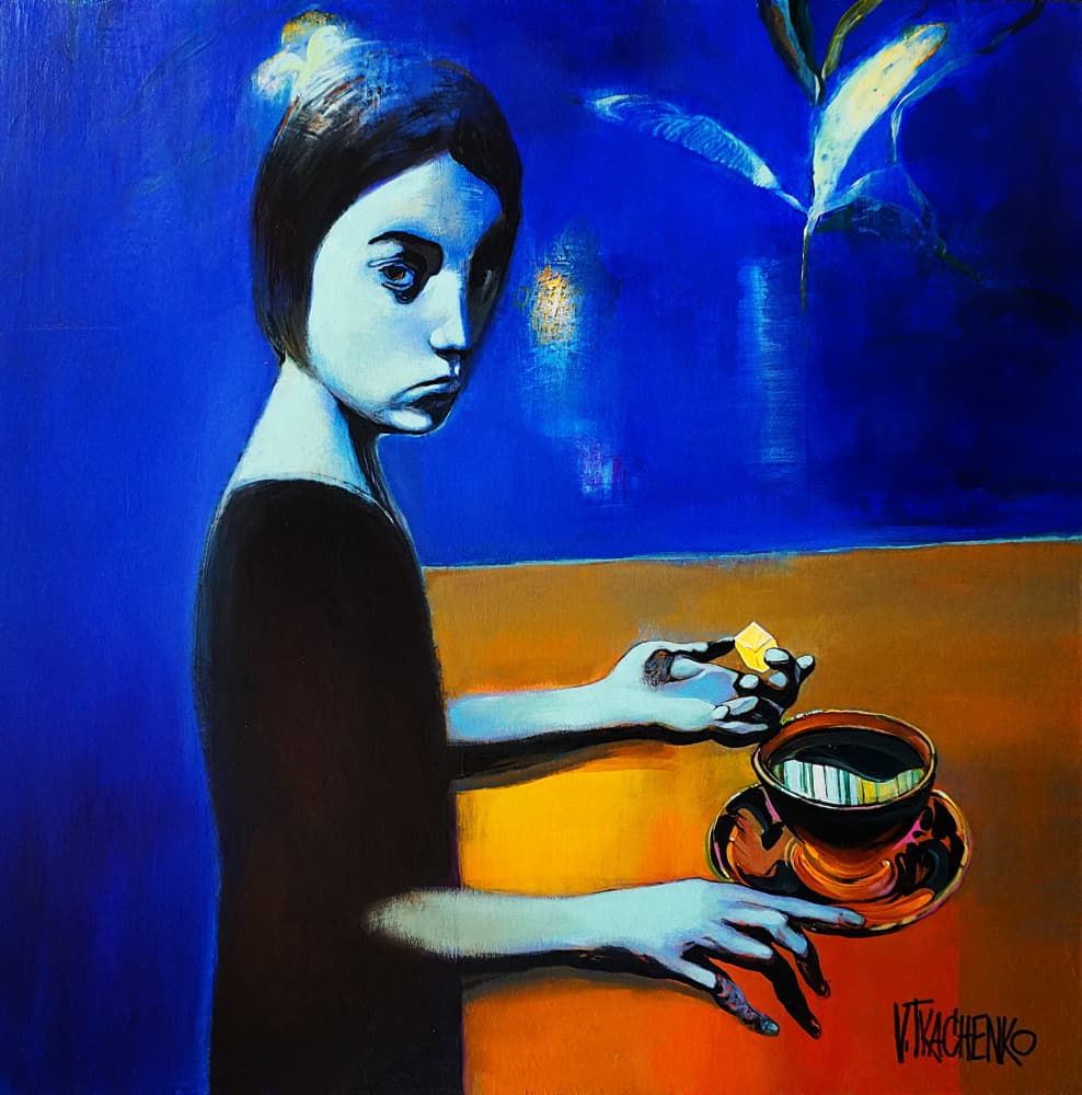 Pensive Woman Pondering by Victor Tkachenko — canvas wall art