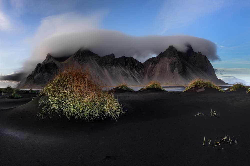 Dramatic Black Sand Peaks by Ronny Olsson — canvas wall art
