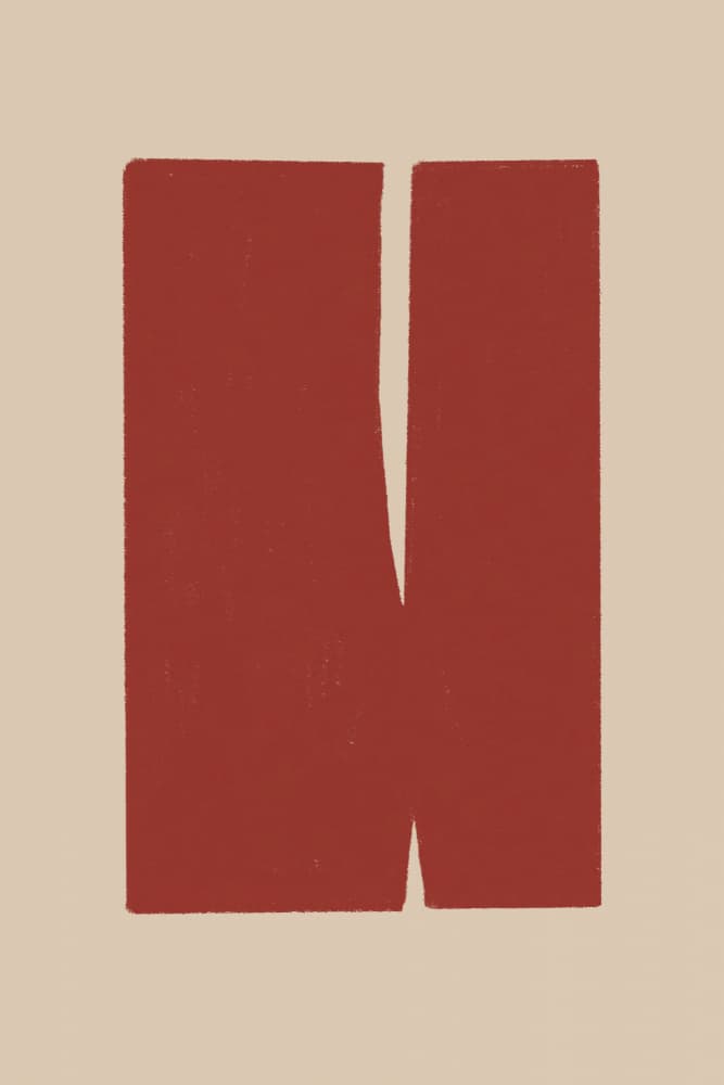 Split Red Shapes by THE MIUUS STUDIO — canvas wall art