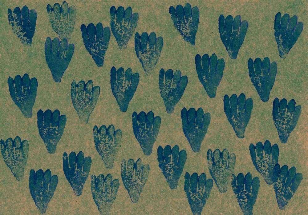 Faded Blue Handprints by Santhosh ch — canvas wall art