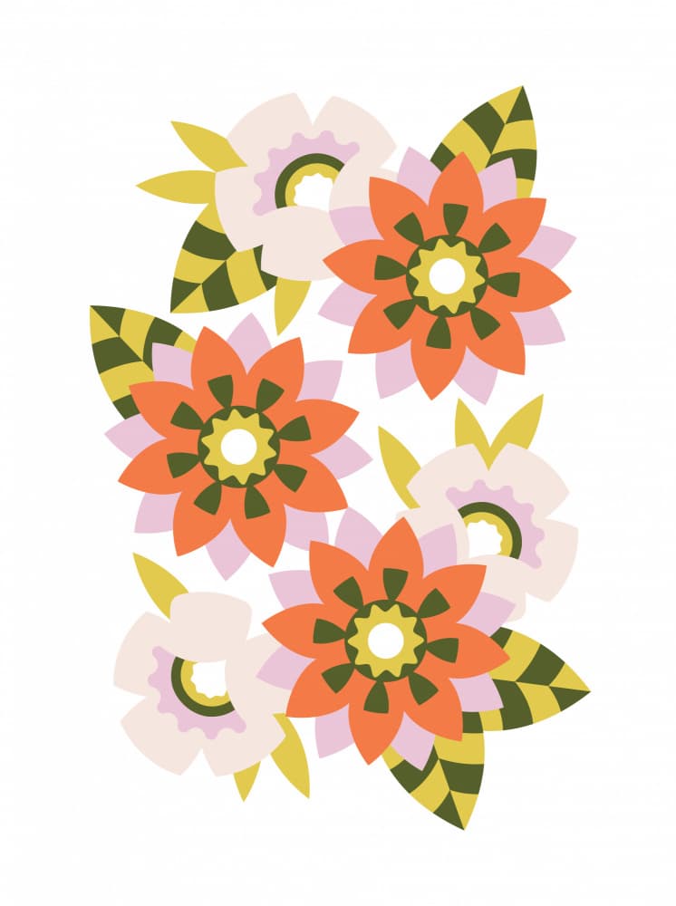 Vibrant Floral Blooms by Tetiana Kava Illustration — canvas wall art