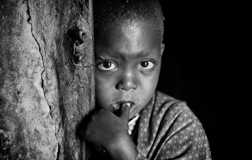 Curious Boy's Gaze by Goran Jovic — canvas wall art