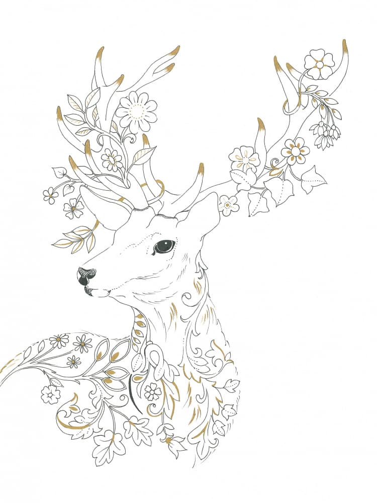 Floral Antler Elegance by Isabelle Brent — canvas wall art